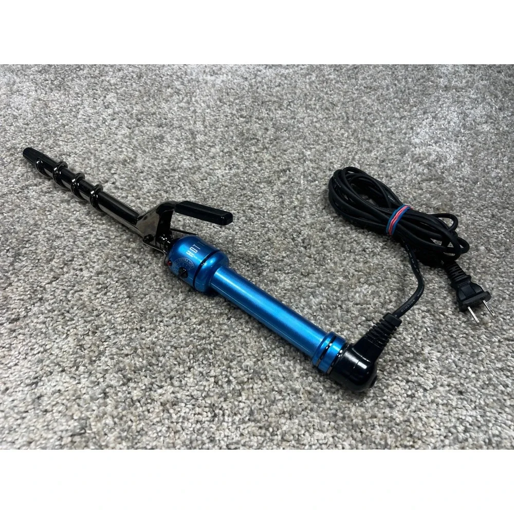 Hot Tools Blue Ice Titanium Coil Spring Curling Iron HTBL1144 - Tested Works
